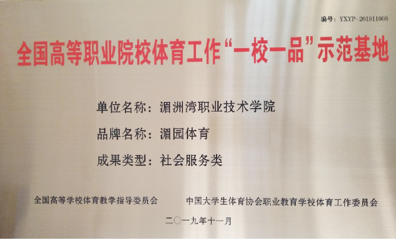 全国高等职业院校体育工作&ldquo;一校一品&rdquo;示范基地